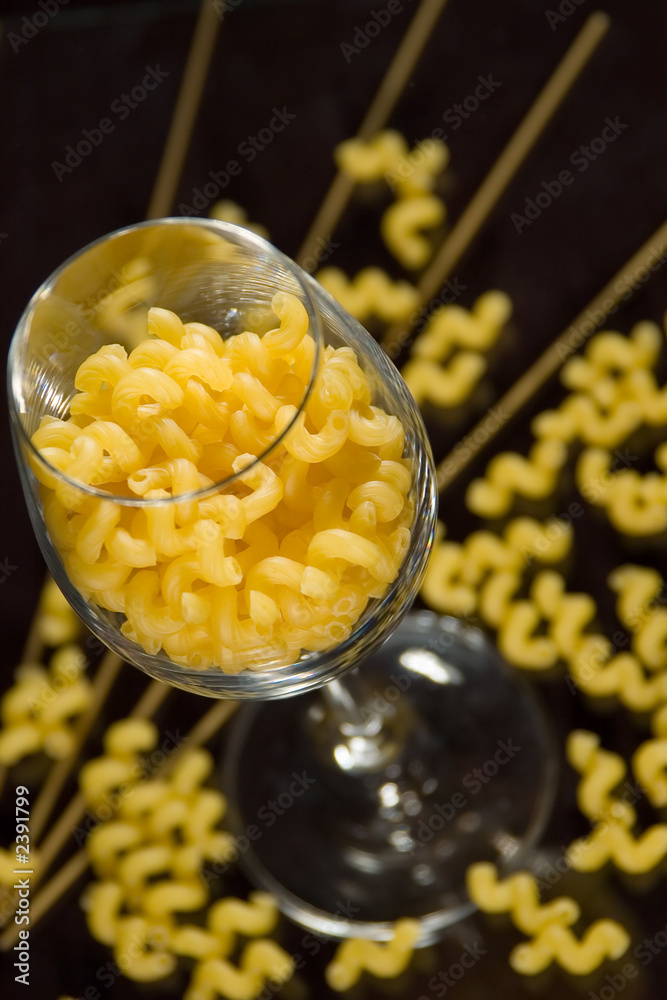 pasta in glass