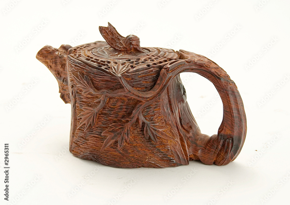 chinese wood carving-teapot