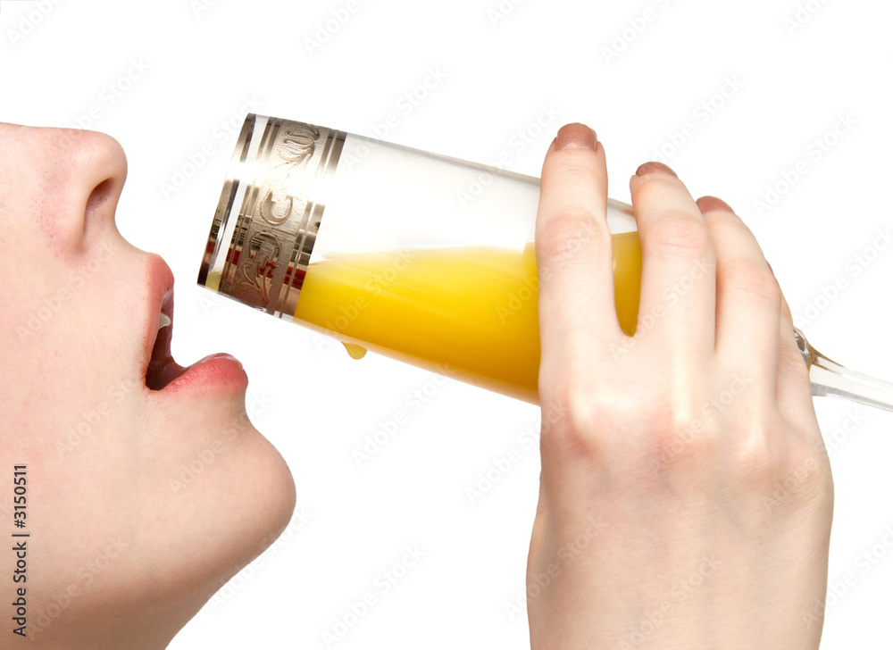 drinking orange juice