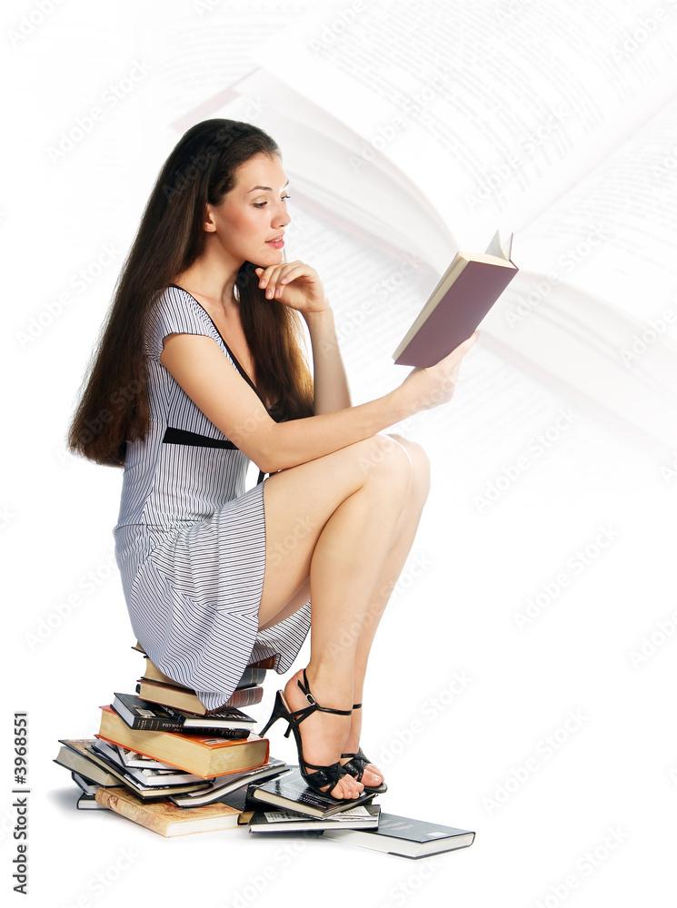 girl reading a book