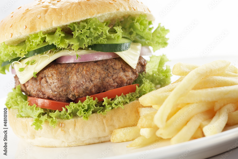 burger with swallow depth of field