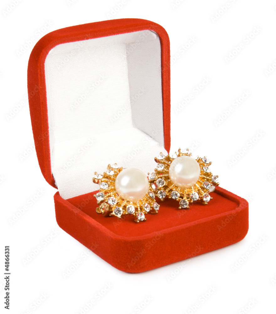 Earrings in red box