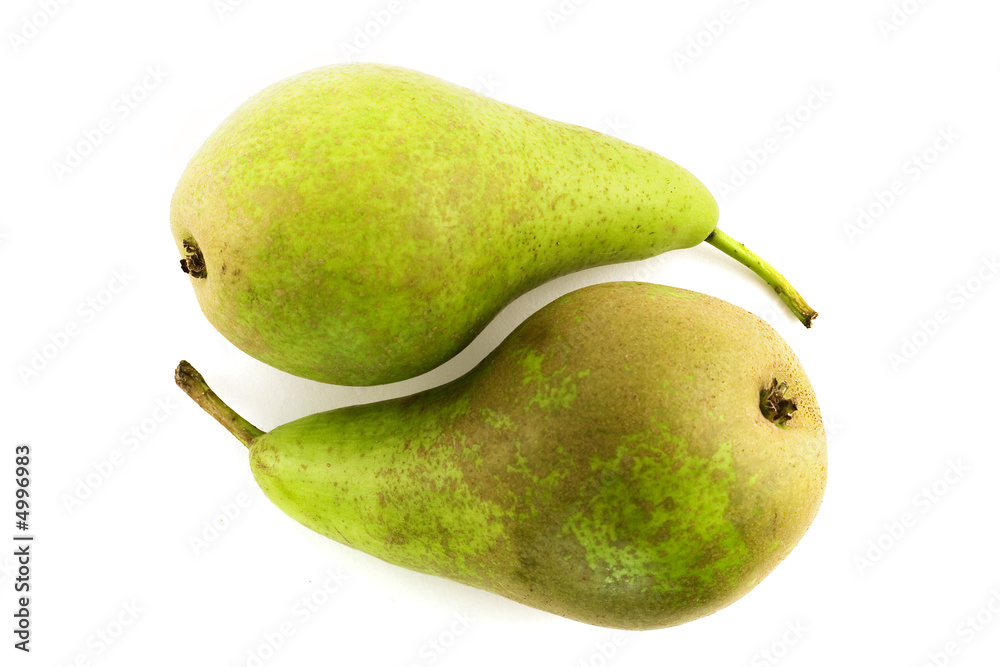 pears on a white background