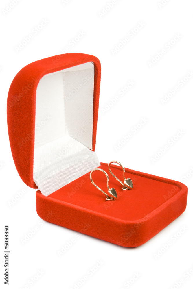 Earrings in red box.