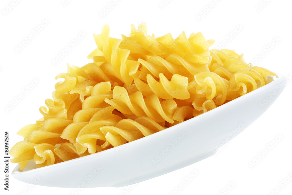 Pasta on white plate