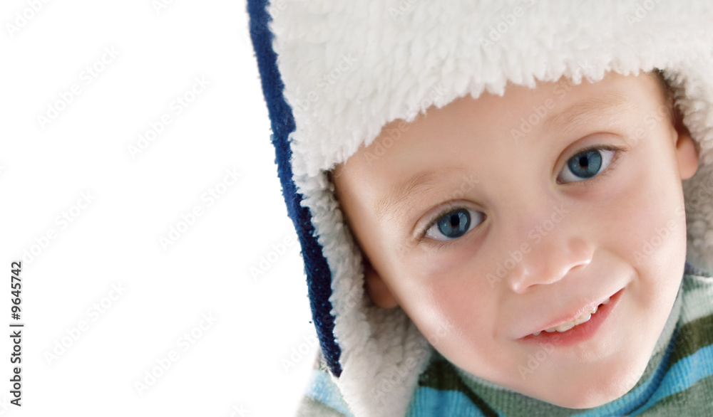 smiling child with blue eyes