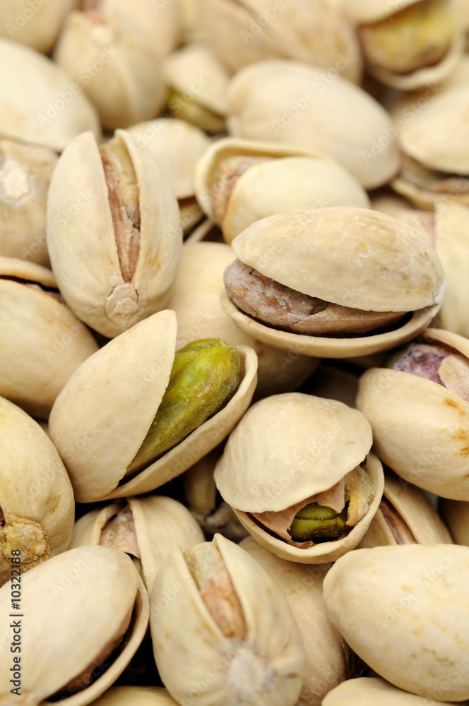 Close up of pistachios nuts background