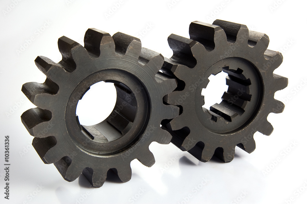 gears isolated over white in the studio