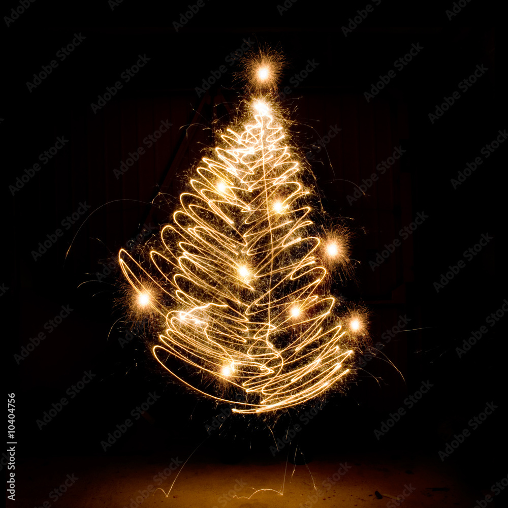 A Christmas tree made from sparklers!