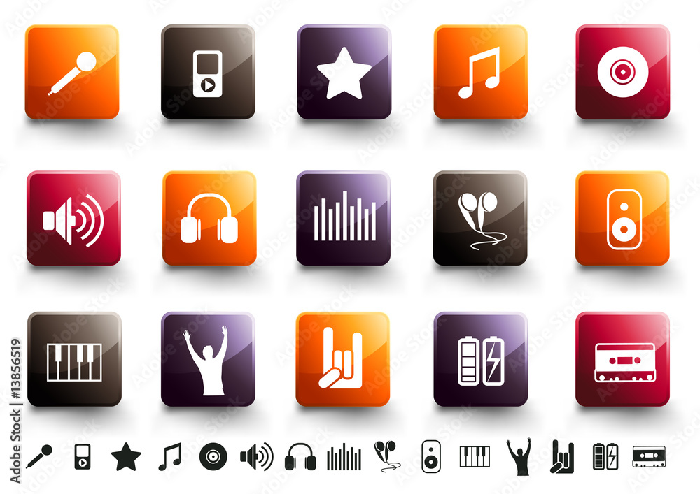 Music Icon Set | Warm High Gloss