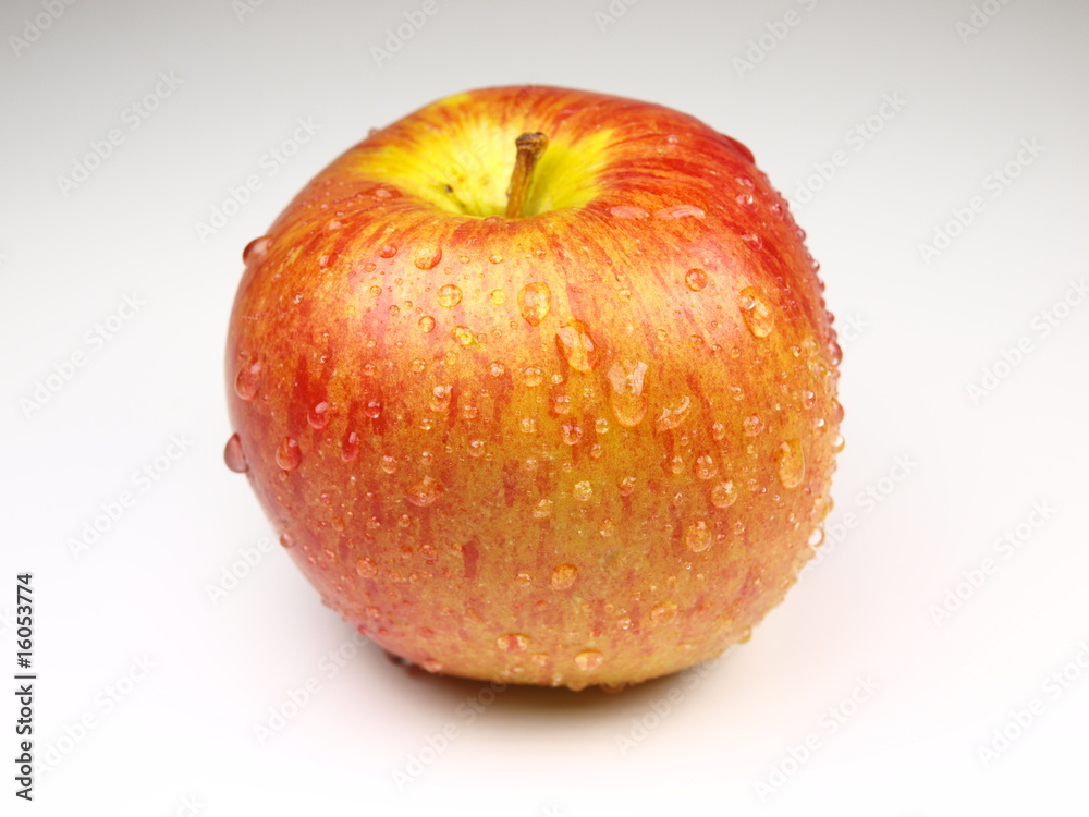 Red apple on white background