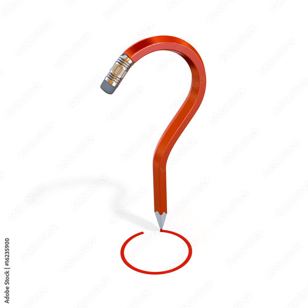 Pencil bend into question mark