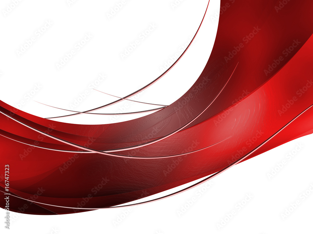 Abstract red Composition with lines and curves