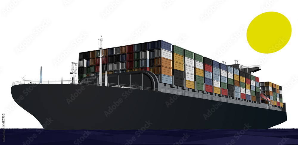 Containerschiff - Perspektive