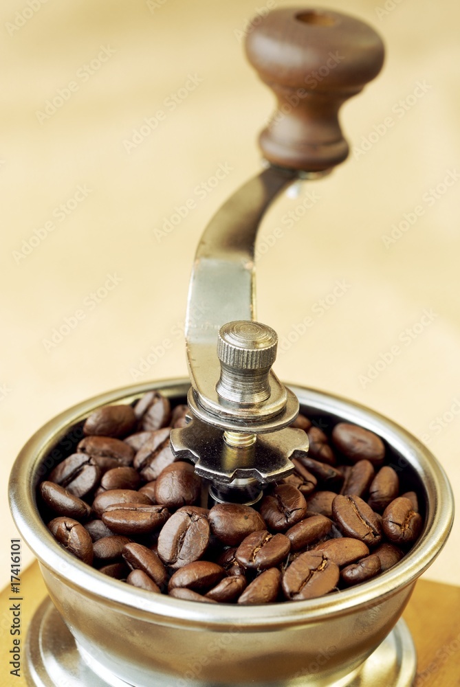 Old-fashioned coffee grinder,Closeup.