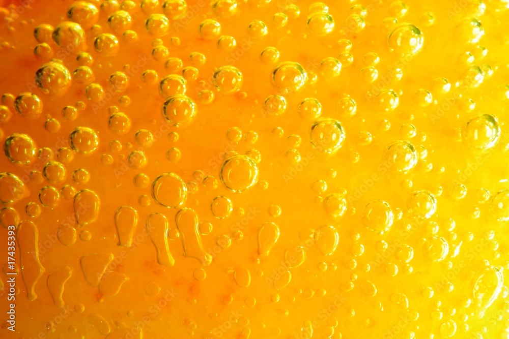 Orange water bubbles