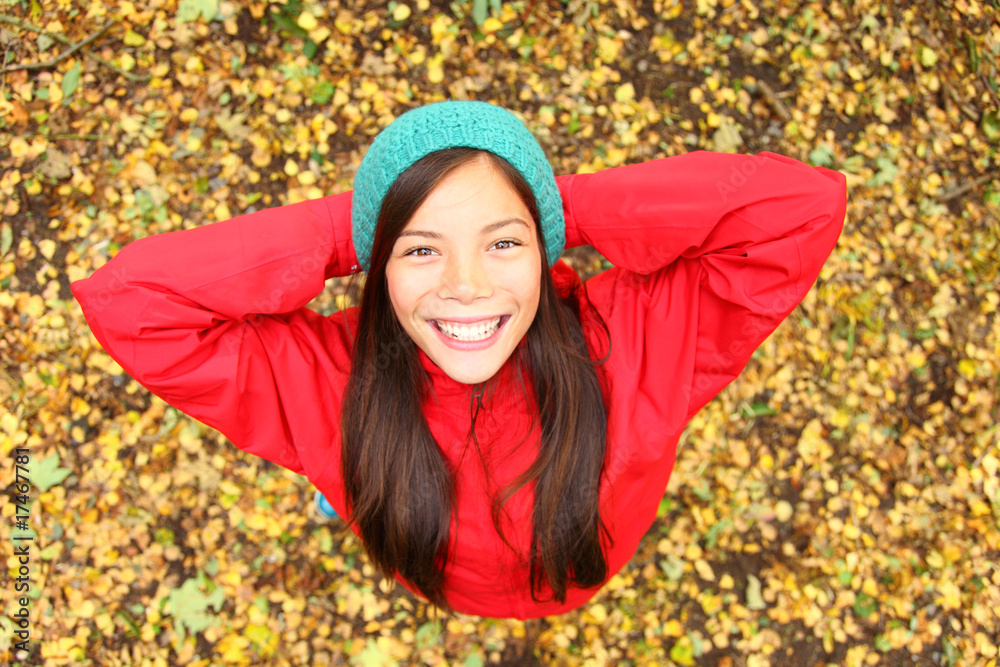 Happy autumn girl