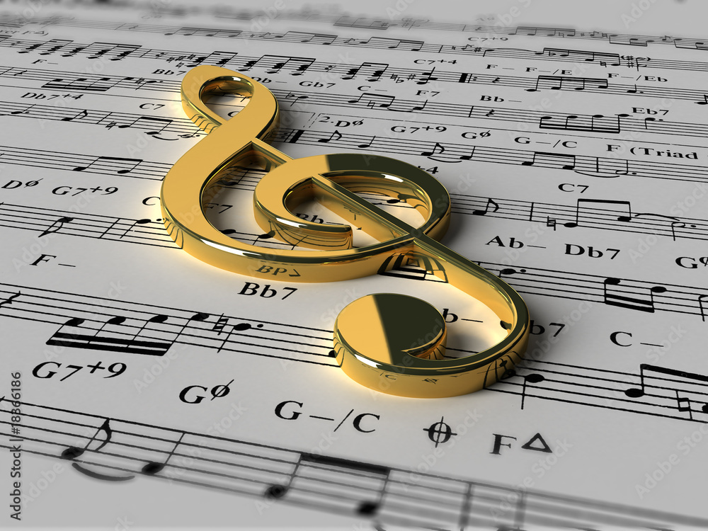 Treble Clef in Gold