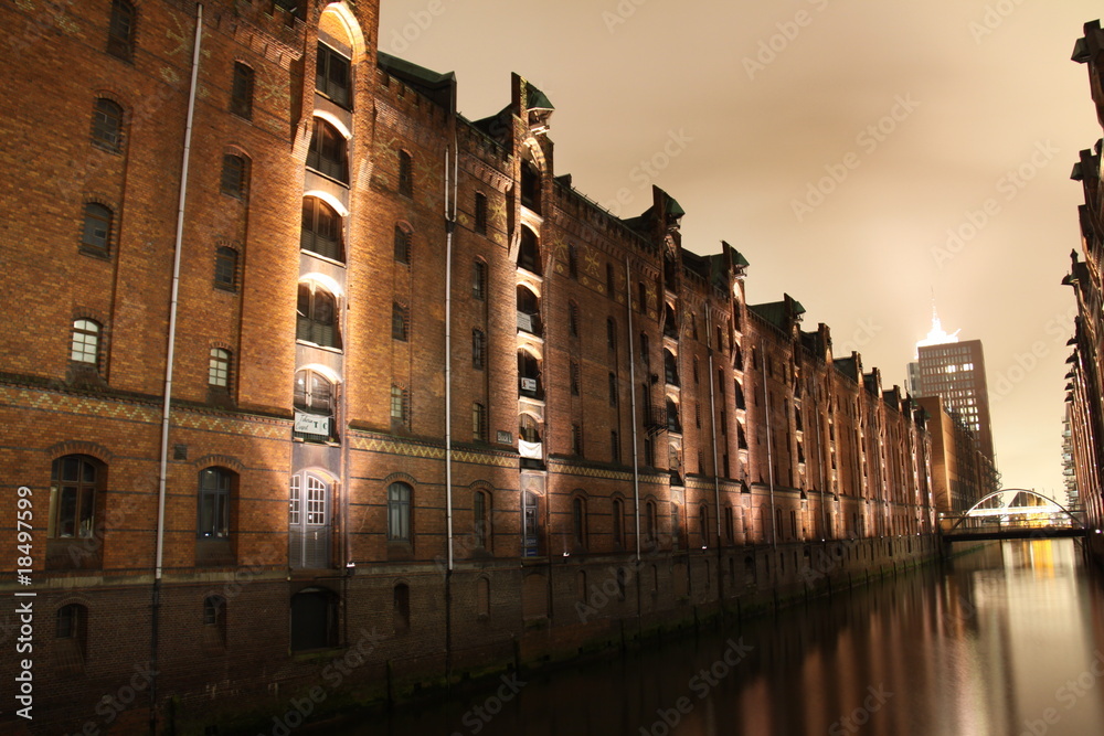 汉堡北部的Speicherstadt