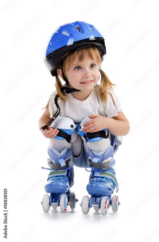 Cute girl in roller skates