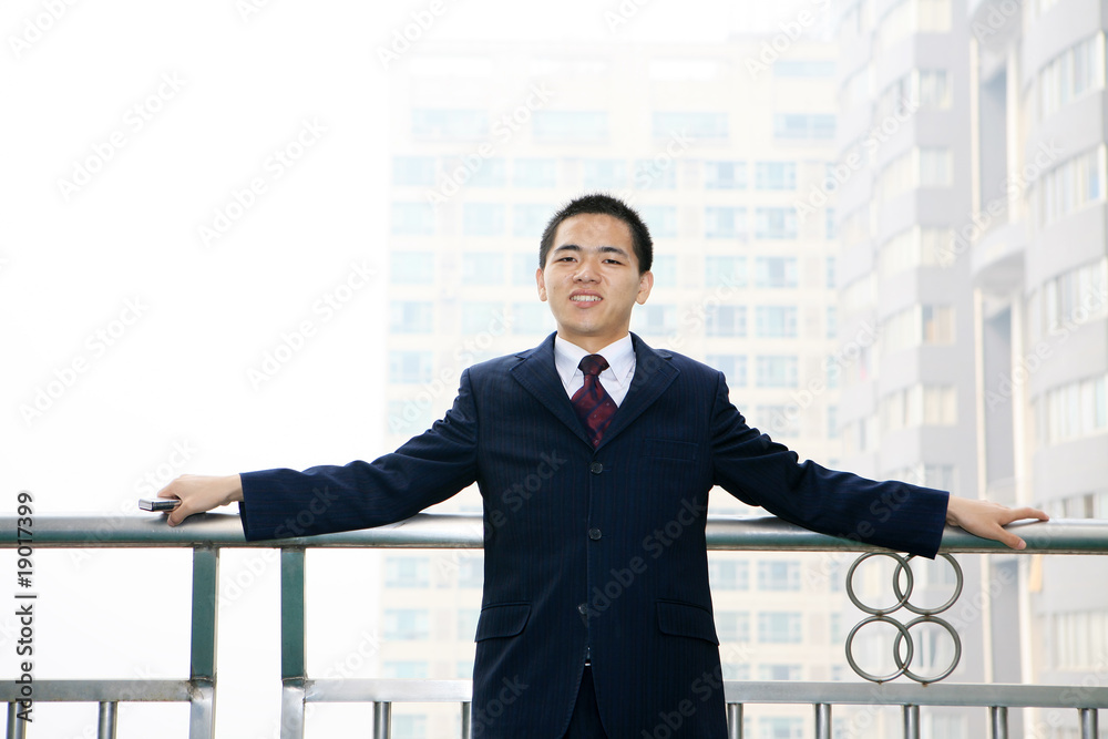 young asian businessman On the Balcony