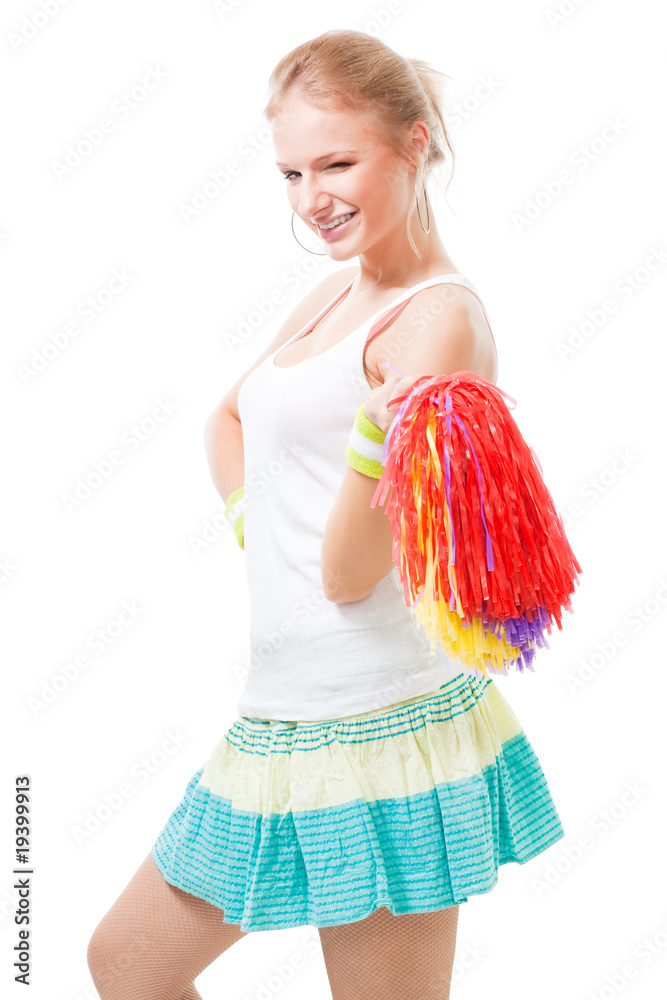 Happy woman cheer leader