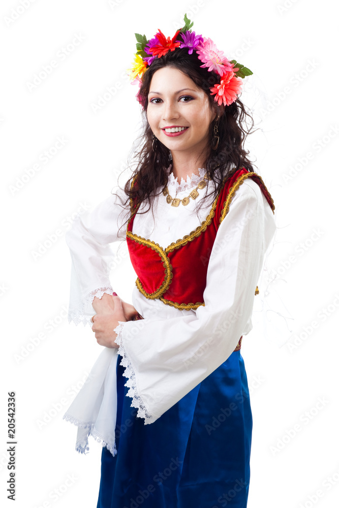 Woman in traditional Greek costume