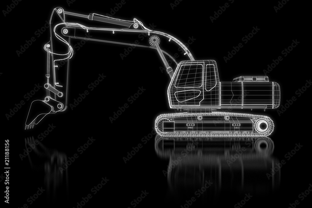 Shovel excavator - 3d construction