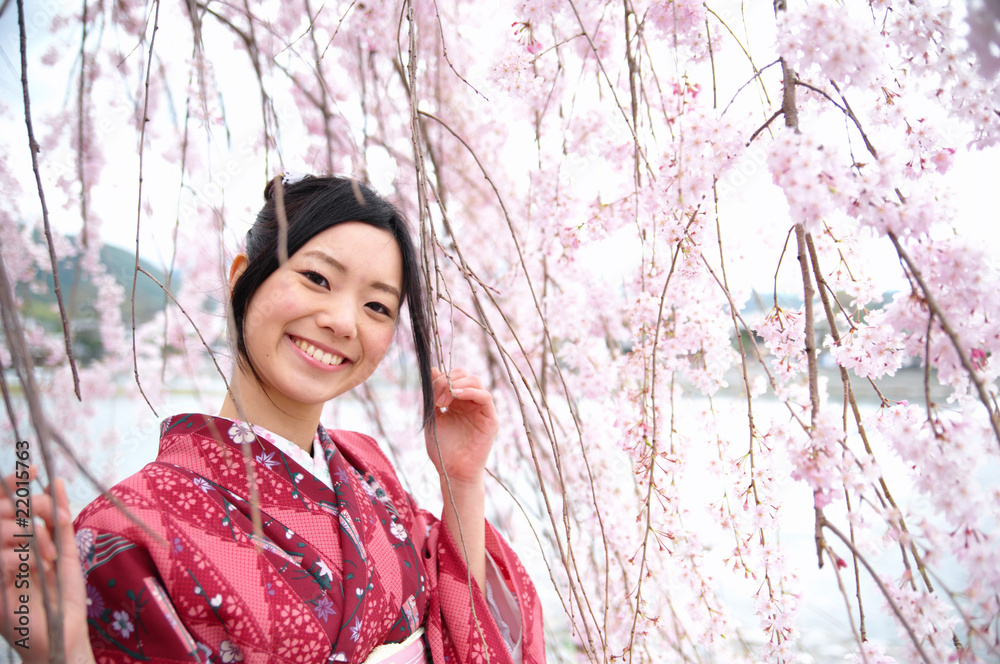 桜　着物　日本　