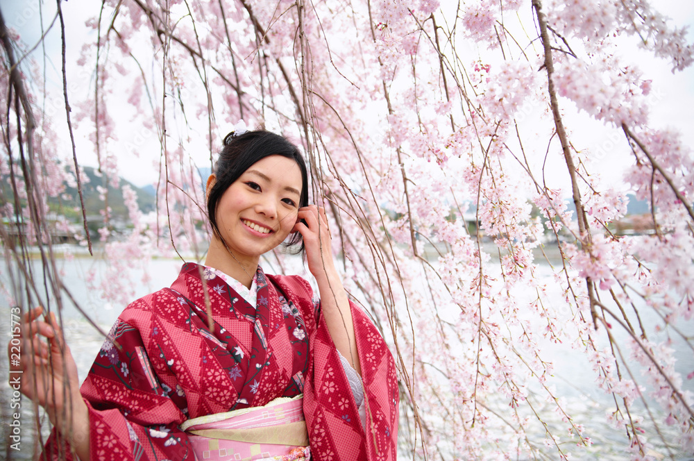 桜　着物　日本　