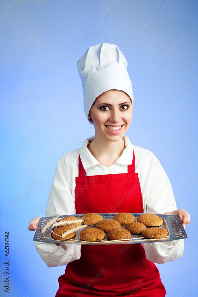 Fresh oat biscuits from chef