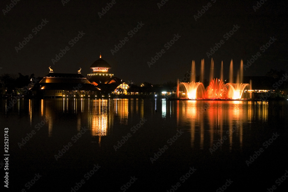 musical fountain in chiang mai night safari