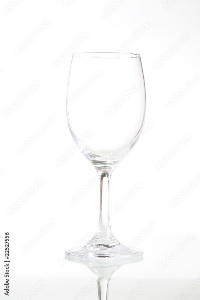 Empty wine glass isolated on white background ..