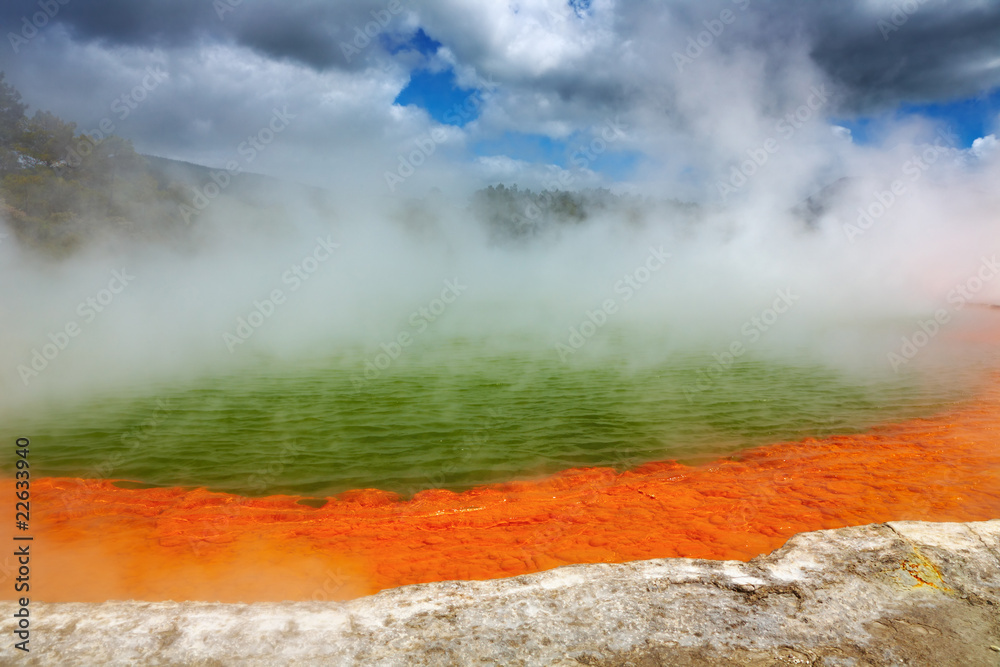 Champagne Pool, hot thermal spring, New Zealand