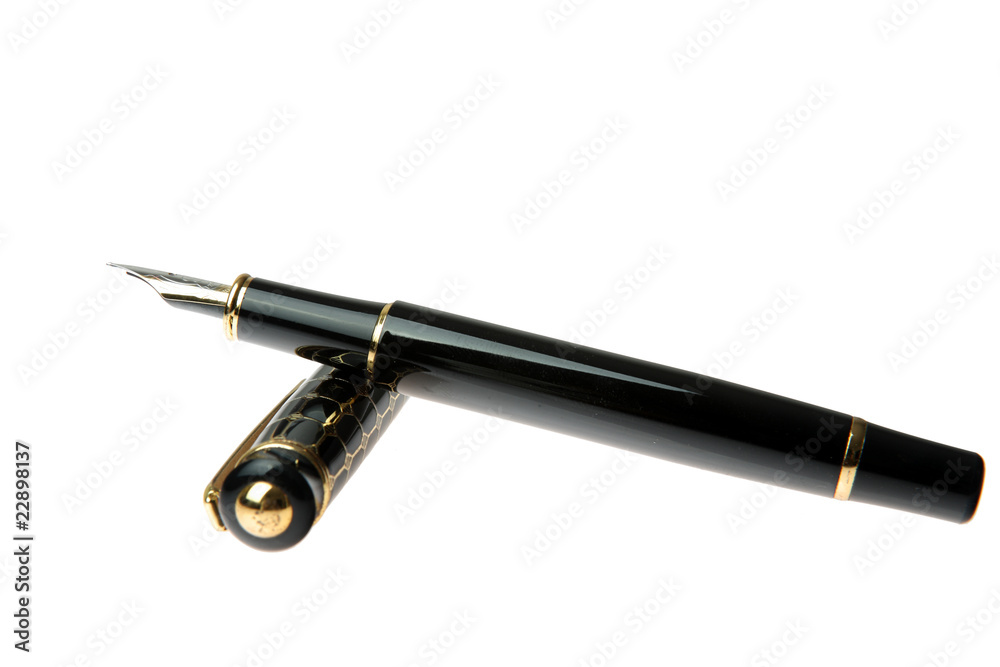 Black Fountain Pen Isolated on White