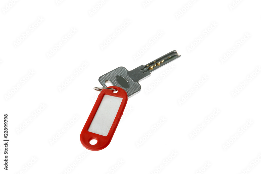 A car key with remote on white background