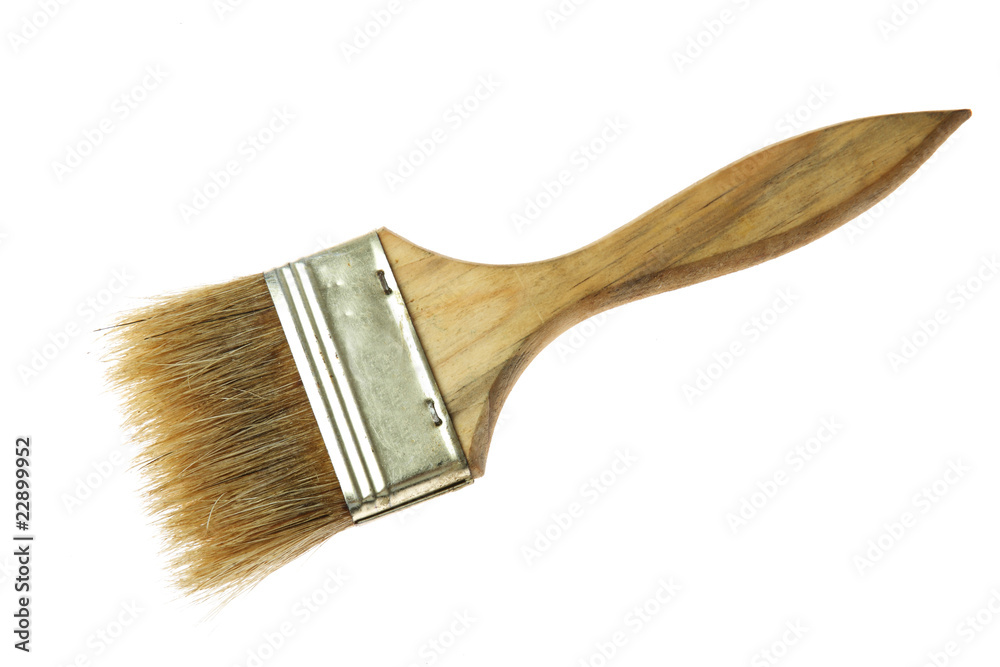 Brand new paint brush isolated on a white background