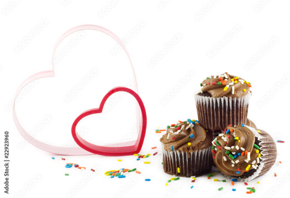 Chocolate Cupcakes with hearts