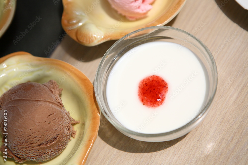 close up of a cup of fresh mousse