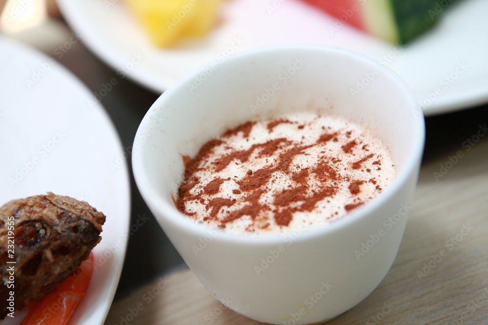 close up of a cup of fresh mousse