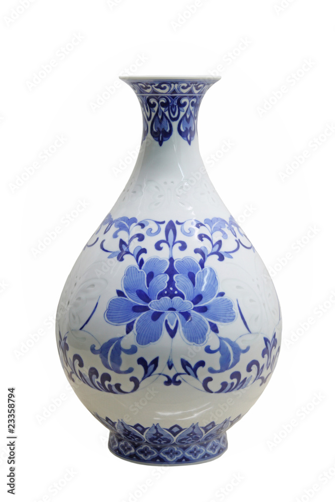 blue and white vase