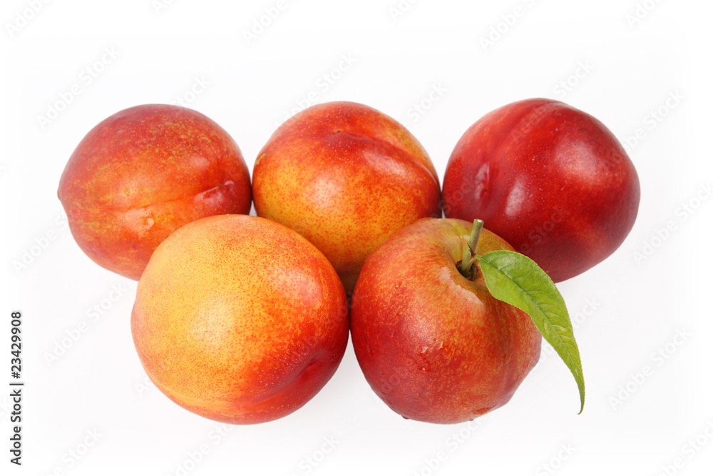 five fresh peaches