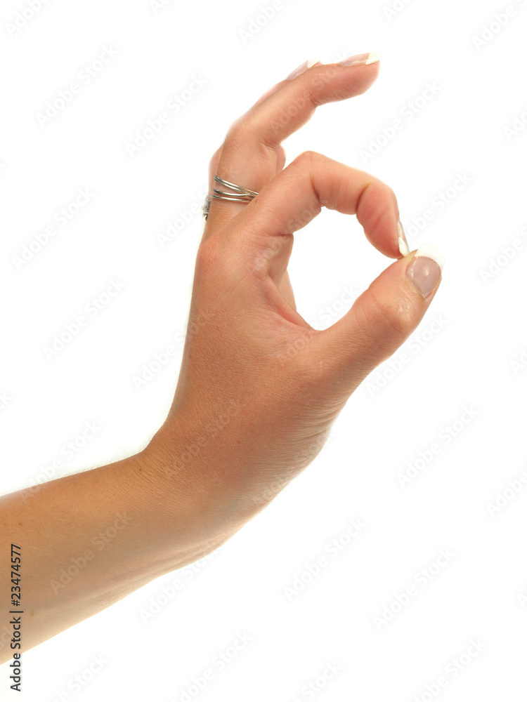 Woman´s hand isolated on white background