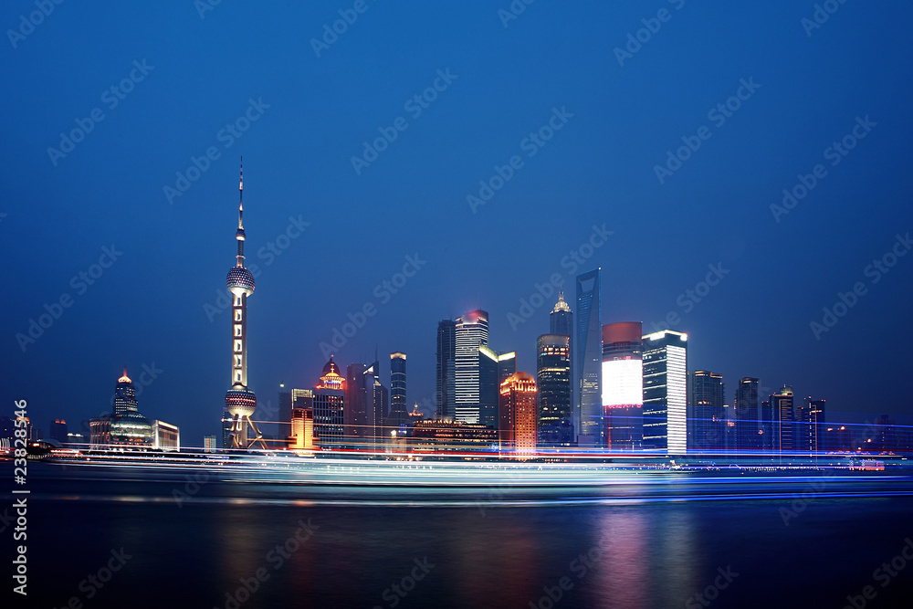 中国上海美丽的夜景