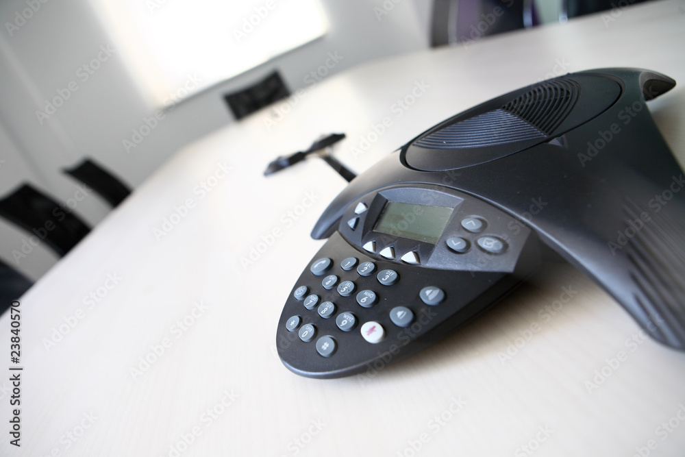 closeup of modern business meeting rooms and telephone