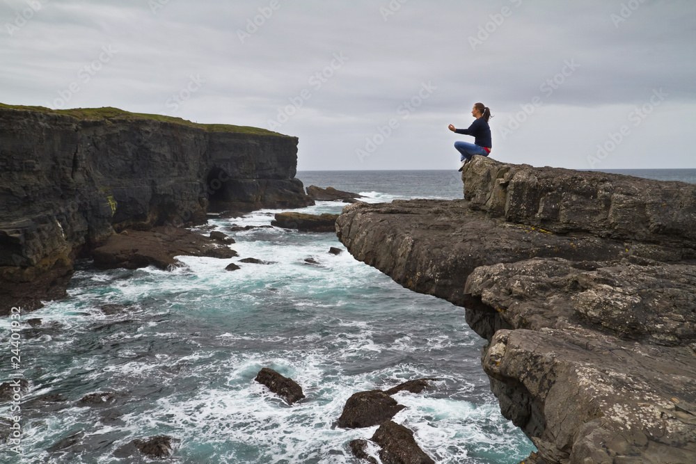 Meditation on the edge of the cliff