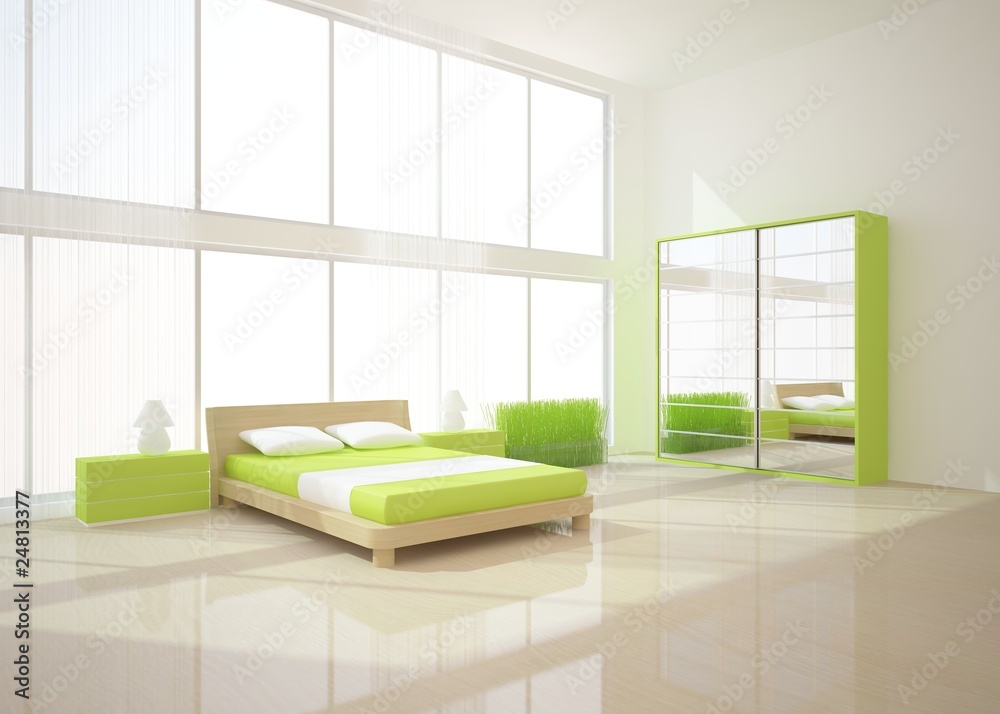 green bedroom composition