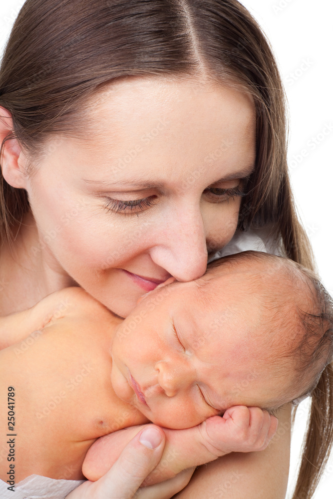 Close-up mother with newborn