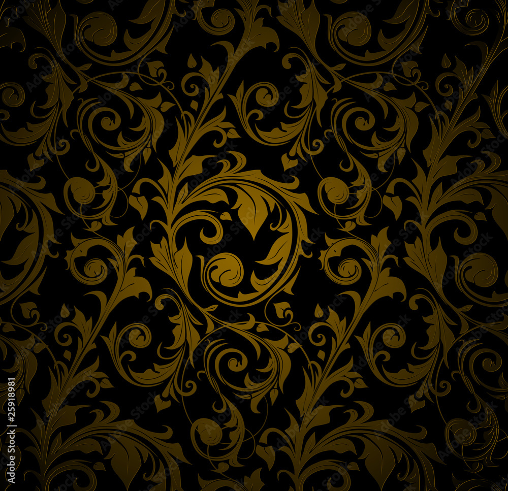 Seamless wallpaper pattern, black