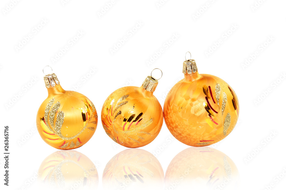 Golden christmas balls